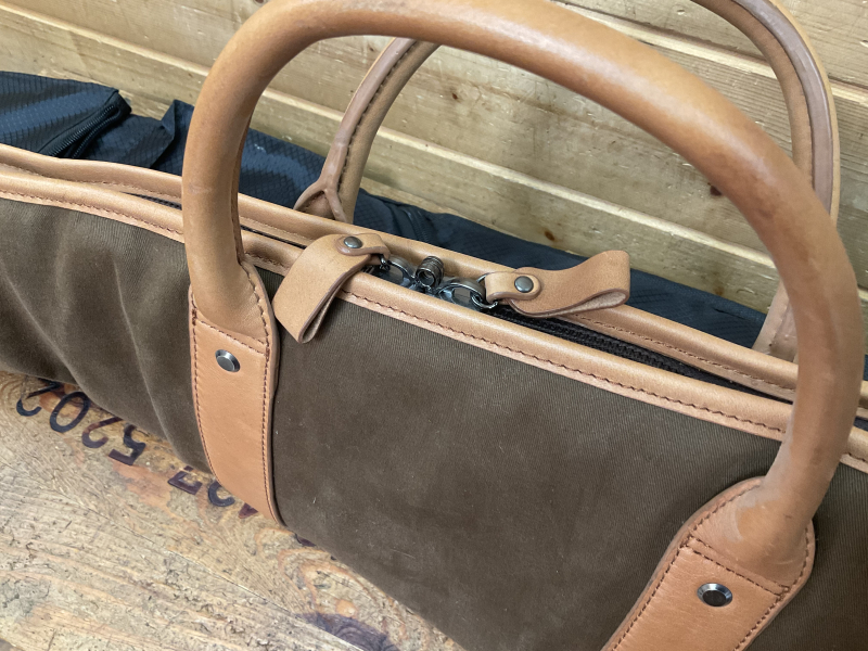 Blaser Gewehrfutteral Typ A, Flinte, 2 Stück, Canvas/Leder braun, Syntetik schwarz, Neuwertig! – stampa 6