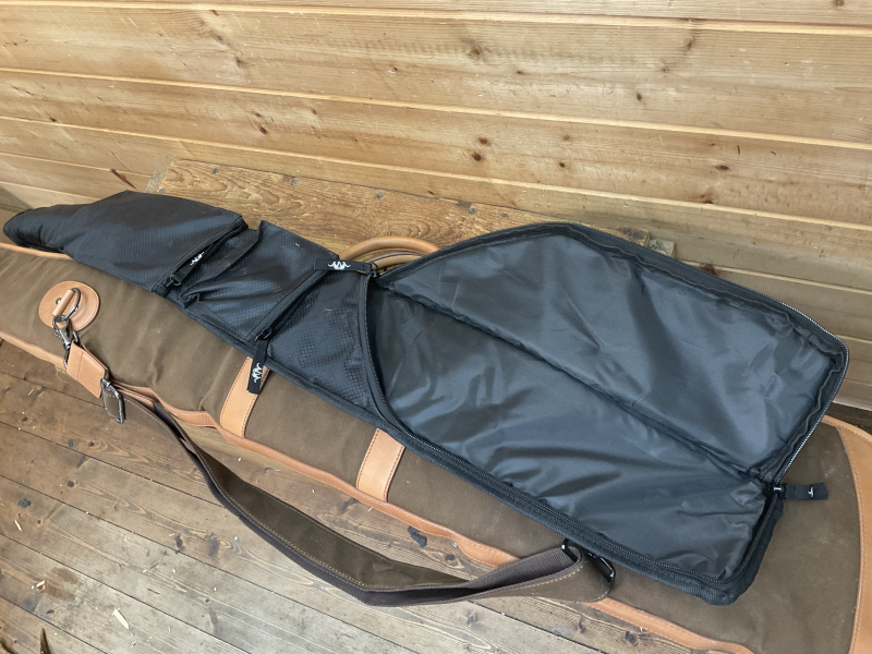 Blaser Gewehrfutteral Typ A, Flinte, 2 Stück, Canvas/Leder braun, Syntetik schwarz, Neuwertig! – stampa 5