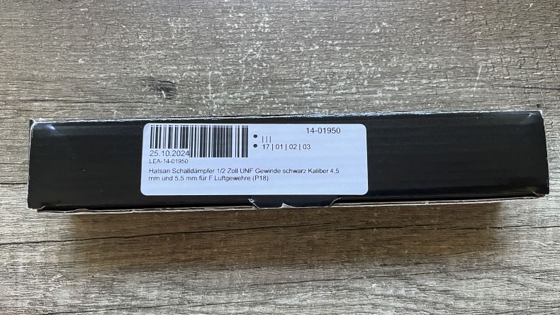 Hatsan Schalldämpfer 1/2 Zoll UNF Gewinde schwarz Kaliber 4,5 mm und 5,5 mm – imaginea 2