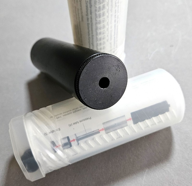 original RÖHM Sicherheits-Kompensator mit Bedienungsanleitung und Adapter, 9mm P.A. Knall, Joniskeit – Bild 4