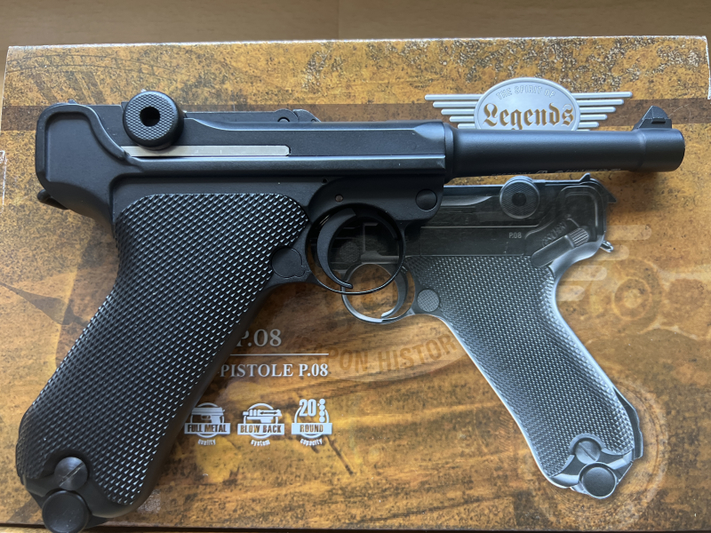Umarex Legends P08 CO2-Pistole 4,5 mm BB – Vollmetall mit Blowback – inkl. 3 Magazinen & OVP – slika 2