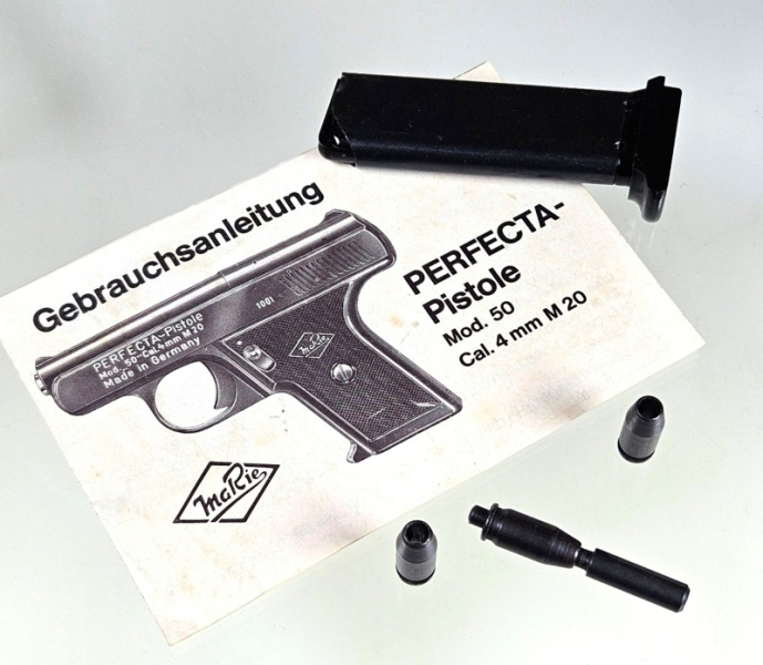 Repetierpistole, PERFEKTA (Mayer & Riem) Modell 50, 4mmM20, mit Zubehör – Bild 4
