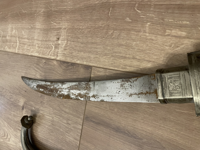 Jambiya Krummdolch mit verzierter Scheide – traditionelle arabische Blankwaffe – Sammlerstück – Bild 3