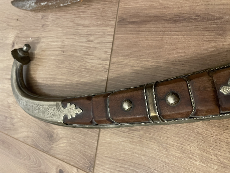 Jambiya Krummdolch mit verzierter Scheide – traditionelle arabische Blankwaffe – Sammlerstück – Bild 4