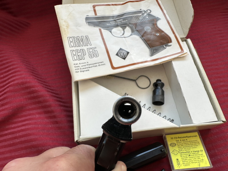 +++Beste Taschenpistole für Verteidigung ERMA-EGP55-Cal.8mm ungeschossen aus Sammlung OVP-Rarität so – Bild 5