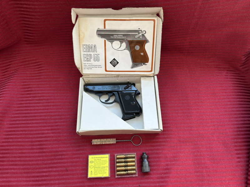 +++Beste Taschenpistole für Verteidigung ERMA-EGP55-Cal.8mm ungeschossen aus Sammlung OVP-Rarität so – Bild 2