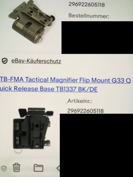 FMA Eotech Flip Mount, G33 z.B, schwarz, Softair – снимка 2