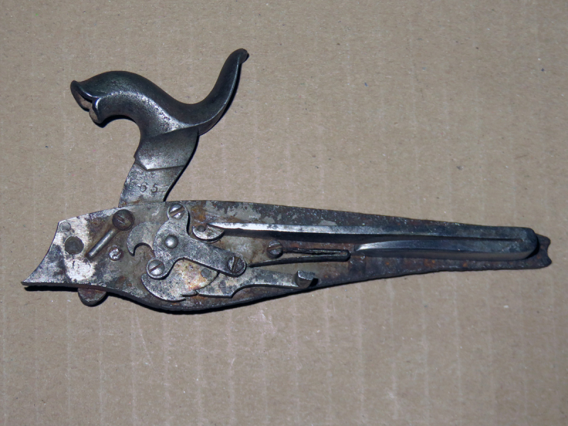 Altes rechtes graviertes Perkussionsschloss Vorderladergewehr Jagdflinte Büchse um 1840 – Bild 2