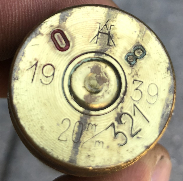 Ungarische 20mm Granate Patrone WK2 DEKO messing hülse – Bild 4