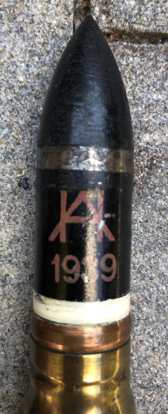 Ungarische 20mm Granate Patrone WK2 DEKO messing hülse – Bild 2