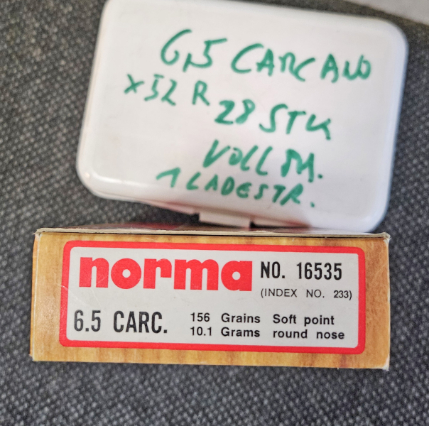 Carcano 6,5mm 6,5x52R Munition, Norma + diverse mit Laderahmen, Konvolut – Bild 2