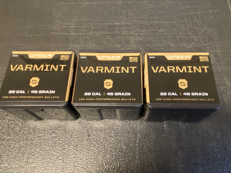 290 Stk Geschosse Speer .224 SPITZER 45gr Varmint für .22 Hornet – Bild 1