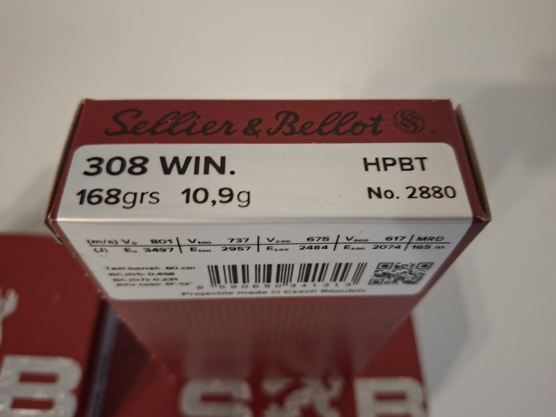 Sellier& Bellot 308 Win. 168gr. HPBT - 119 Schuß – Bild 2