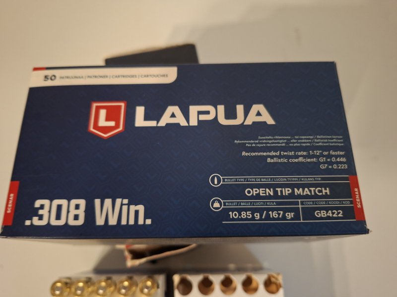 Lapua 308 Win OTM 167gr. - 65 Schuß – Bild 1