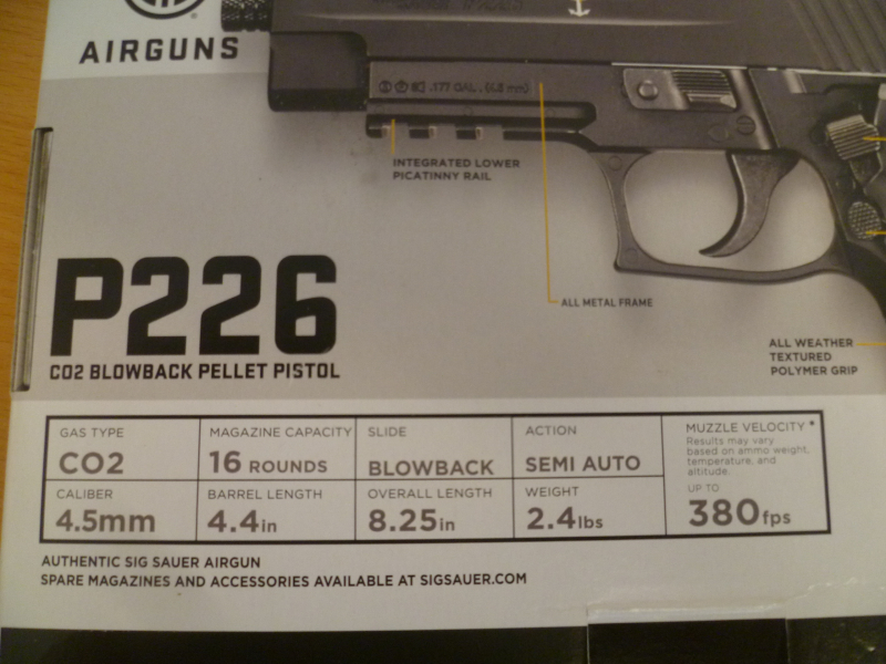 CO2-Luftpistole SIG Sauer P226 4,5mm Diabolo – Bild 2