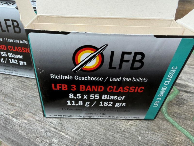 Munition 8,5 x 55 Blaser 12 Schachteln 120 Schuss LFB 3 Band Classic bleifrei Labor für Ballistik – Bild 4