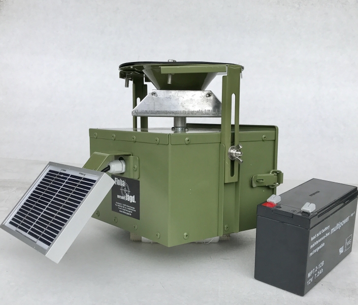 Komplett Set Futterautomat Kirrautomat 12 V mit Solarlader inkl. Akku – Bild 1