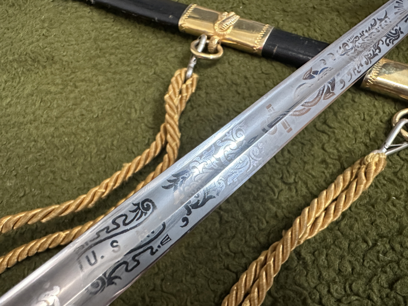 +++Sammler Achtung!USN - Navy Offiziersdegen exklusives Exemplar 24k vergoldet Rarität so premium !! – Bild 5