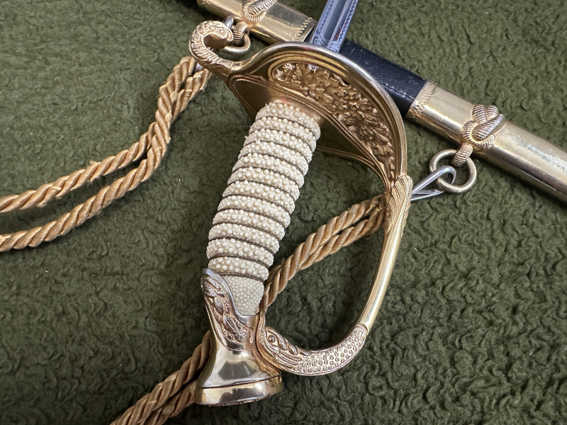 +++Sammler Achtung!USN - Navy Offiziersdegen exklusives Exemplar 24k vergoldet Rarität so premium !! – Bild 4