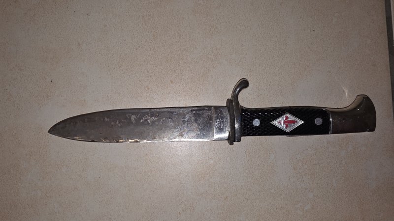 ERN Solingen Jagdmesser / Fahrtenmesser mit Scheide – hinten gebrochen – Bild 2