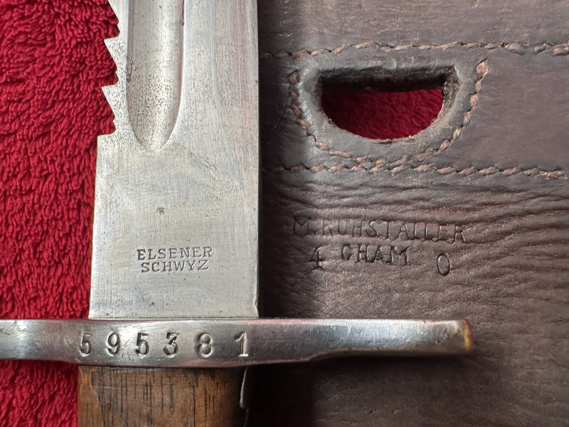+++ Schweizer Pioner Bajonett M1914 K11 mit Säge -Elsener Schwyz -komplett selten so aus Sammlung !! – Bild 3