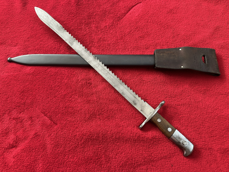 +++ Schweizer Pioner Bajonett M1914 K11 mit Säge -Elsener Schwyz -komplett selten so aus Sammlung !! – Bild 2