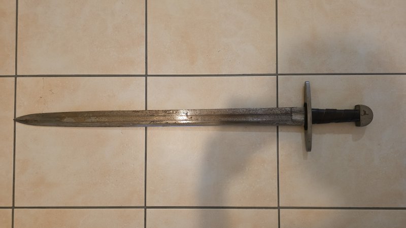 Normannen-Schwert / Wikingerschwert mit Lederscheide – stumpf – Bild 4