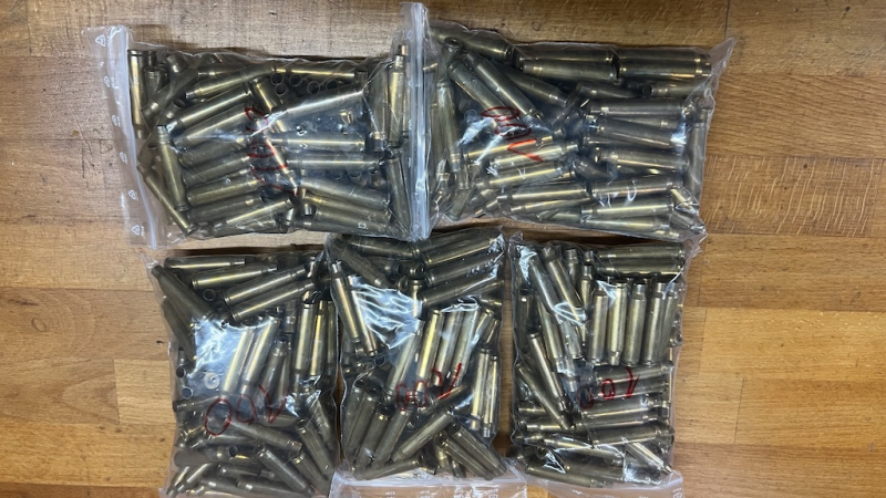 500 x 223 REM Hülsen von Hornady, gereinigt und Zündhütchen entfernt – Bild 1