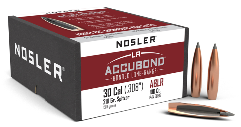 100 Nosler Geschosse .308, 210 grain, ACCUBOND Longe Range, NEU – Bild 1