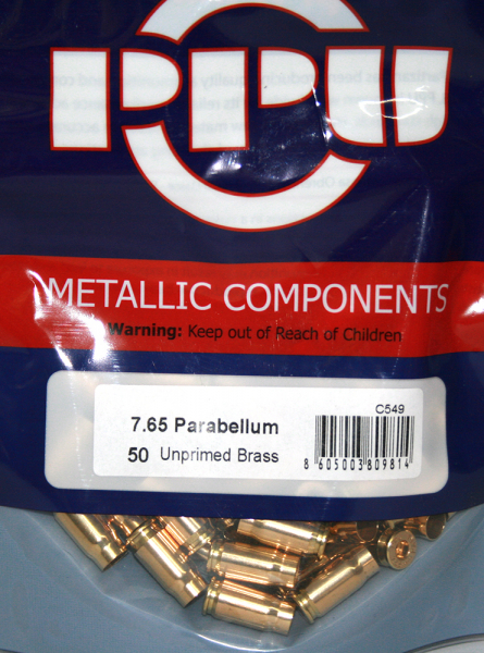 50 Stück NEUE PPU / PrviPartizan Kurzwaffenhülsen .30 Luger / 7,65 Para Boxerzündung Unprimed #C549 – Bild 1