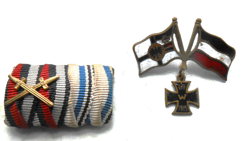 WK 1 1.Weltkrieg Feldspange Bayern und patriotisches Abzeichen – Bild 1