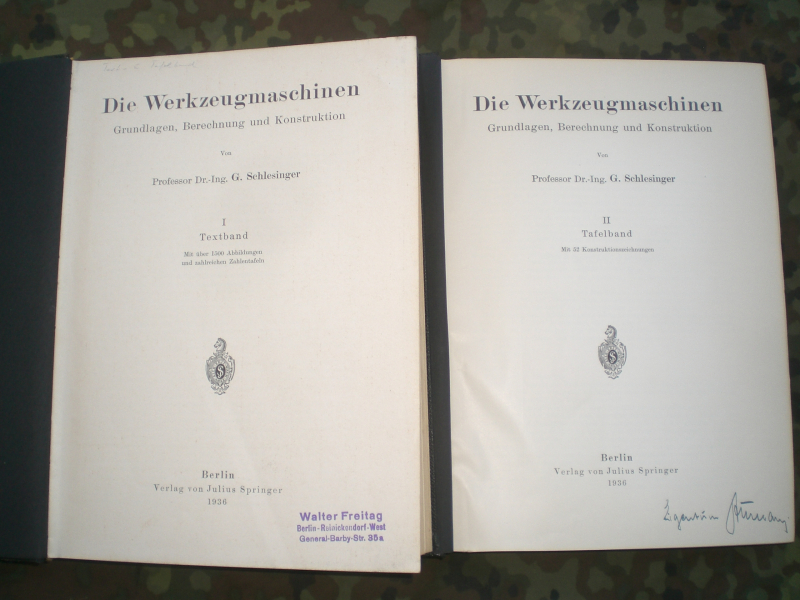 Antiquarisches Buch: Die Werkzeugmaschinen Band 1 und 2 – Bild 2