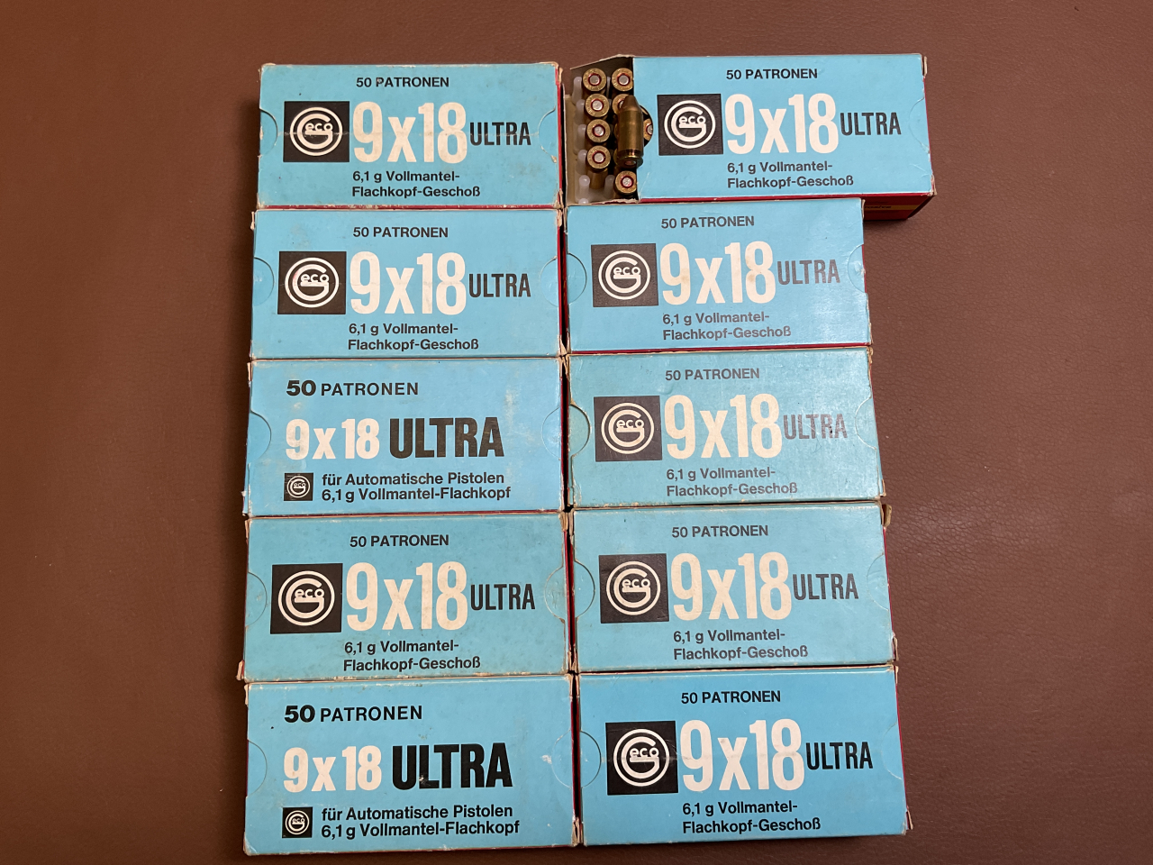 Munition GECO 9x18 ULTRA 6,1g Vollmantel-Flachkopf 500St. – Bild 1