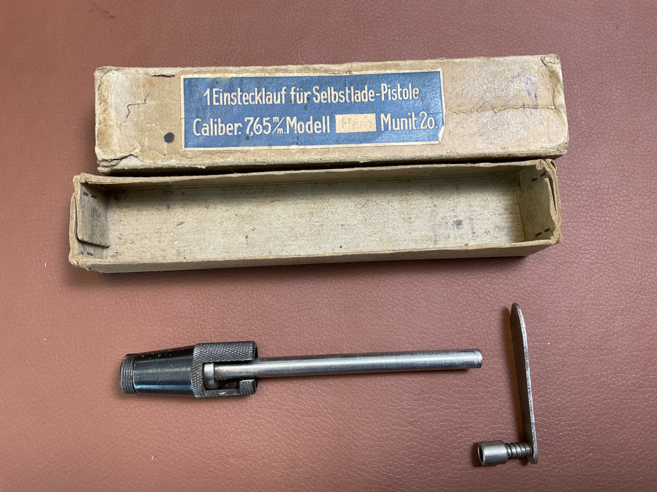 Einstecklauf für Pistole P08 im Kaliber 7,65mm auf 4mmM20 – afbeelding 1