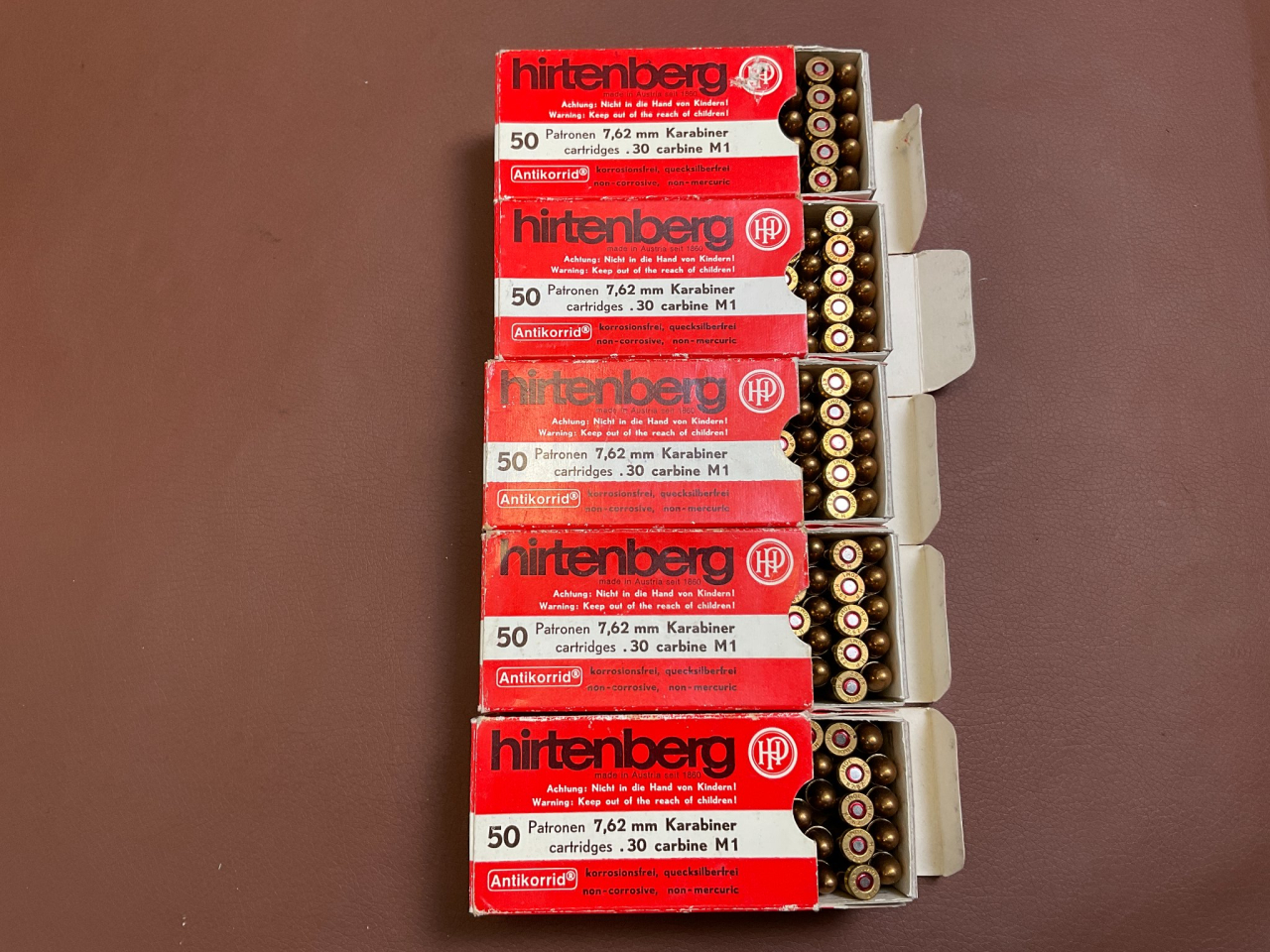 Munition Hirtenberger 7,62mm .30carabin M1 FMJ 250St. – stampa 1