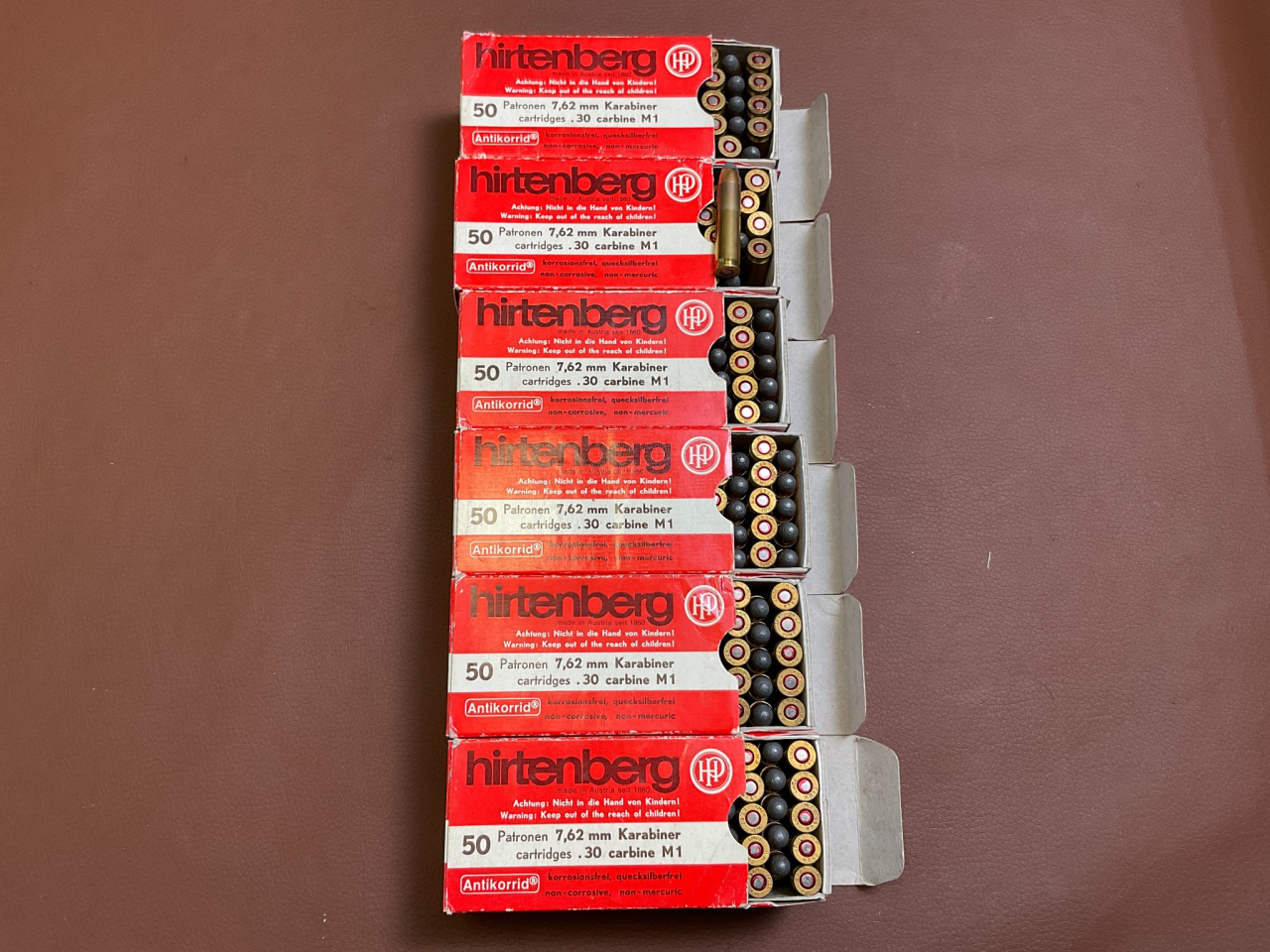 Munition Hirtenberger 7,62mm .30carabin M1 Teilmantel 299St. – kuva 1