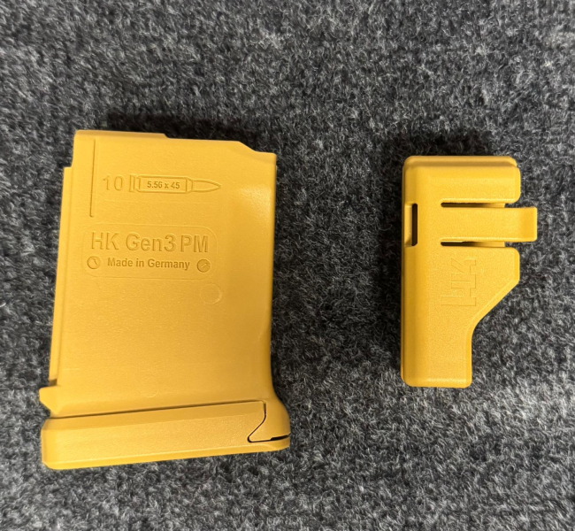 HK MR223 Gen 3 PM 10-Schuss Magazin sandfarben RAL8000 / schwarz - AR15 AR10 MR308 HK243 SP5k – Bild 1