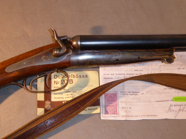 Hahn Doppelflinte Husquarna Mod. 20 B. Kal. 12 / 65. – Bild 4