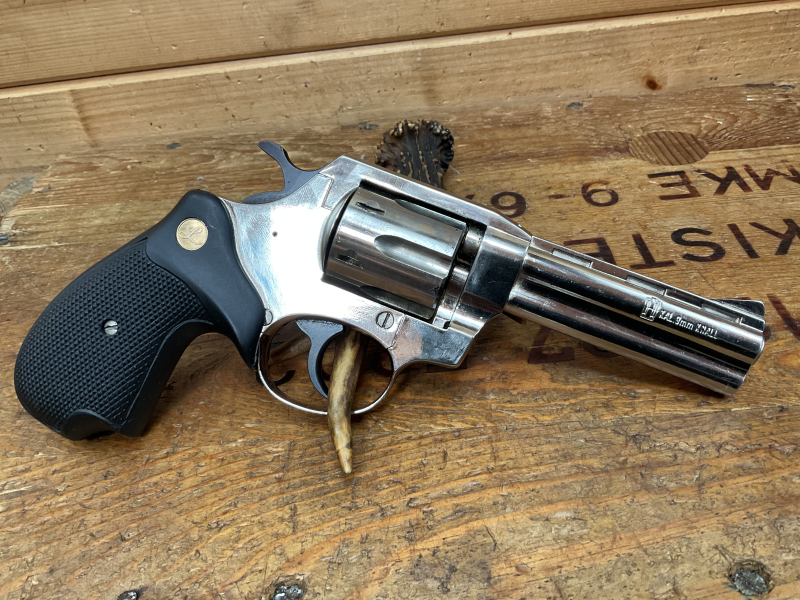 SRS Revolver Luger R94, Kal.9mmKnall, vernickelt! PTB698 – Bild 3