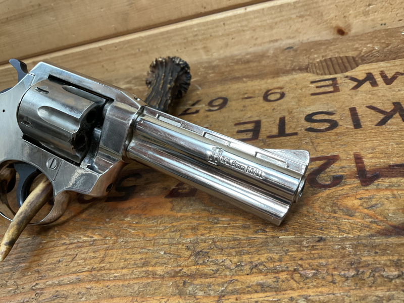 SRS Revolver Luger R94, Kal.9mmKnall, vernickelt! PTB698 – Bild 4