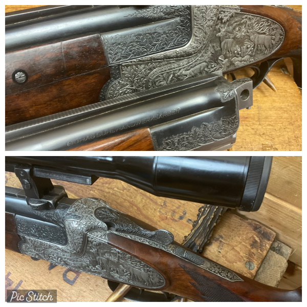 BBF Gebr. ADAMY Suhl, BDF BÜHAG, Kal.7x65R,12/70, Vollgravur mit langen Seitenplatten!!!!!!!!!!! – Bild 3