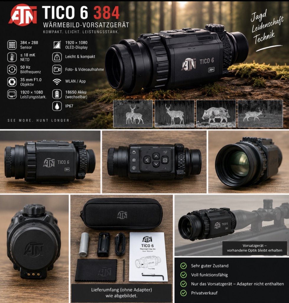 ATN TICO 6 384 Wärmebild-Vorsatzgerät – sehr guter Zustand – Bild 1