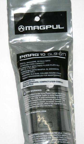 1x Original Magpul 10-Schuss Magazin für GLOCK 17 (9mm Luger / 9x19) Schmeisser Just Right SL-Büchse – Bild 1