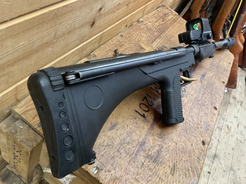 LG Seitenspanner Bullpup WMN Mod. B6, Kal.4,5mm, mit Schalldämpfer und Reflexvisier!!! – Bild 6