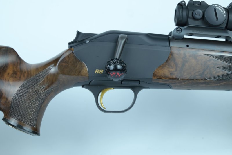 Kammergriffkugel Repetierkugel 26mm für Blaser R8 & R93 – Eichenlaub, Fischhaut & rotes Motiv – NEU – Bild 1
