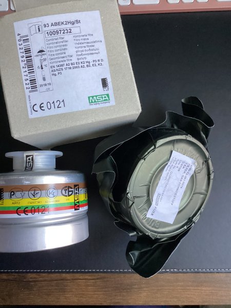Bundeswehr ABC Filter 2x MSA Atemschutzfilter – ungeöffnet, abgelaufen – für Sammlung, übung – Bild 1