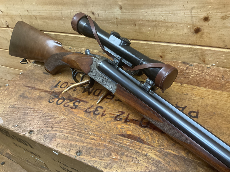 Gebr. Merkel Suhl Doppelflinte Q1 mit Ejektor! Kal.16/70,16/70, Jagdgravur! mit Zeiss ZF4 Q1 – Bild 4