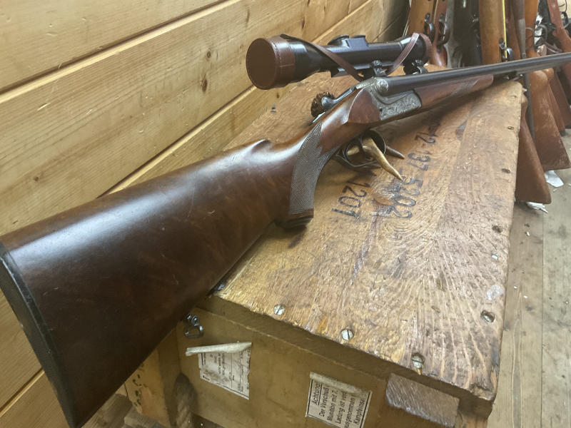 Gebr. Merkel Suhl Doppelflinte Q1 mit Ejektor! Kal.16/70,16/70, Jagdgravur! mit Zeiss ZF4 Q1 – Bild 5