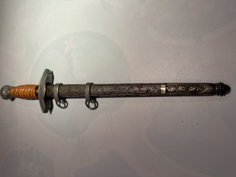 Offiziersdolch Lufftwaffe Dolch Messer Wehrmacht orangener Griff – Bild 5