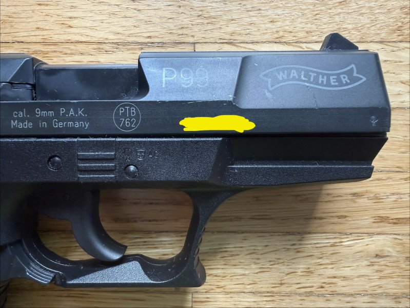 Walter P99 Schreckschusspistole 9mm PTB 762 schwarz Schreckschuss Pistole guter Zustand! – Bild 3